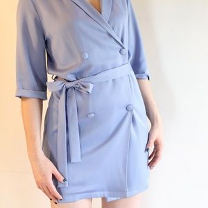 Topshop Cornflower Blue Wrap Dress